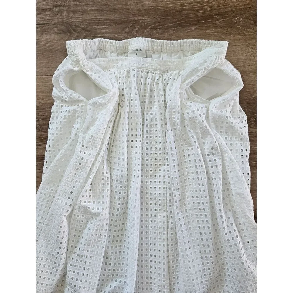 Kate Spade White Eyelet Midi Skirt Size XXL